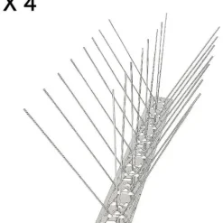 st rostfria fågelpiggar, stålfågelpiggar, anti-duvpinnar, fågelavvisande piggar, för balkongtak och fönster, 33 cm