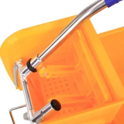 Städhink Städvagn Torkvagn Mobil Hink 20 Liter Med Press 2 Kammare Gul