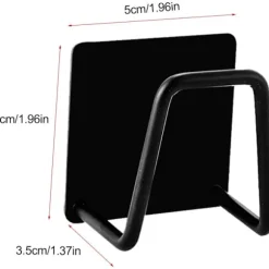 Svampställ i rostfritt stål, diskbänkssvampställ, självhäftande svamphållare, diskbänkssvamphållare, 4 stycken, svart 5*5cm