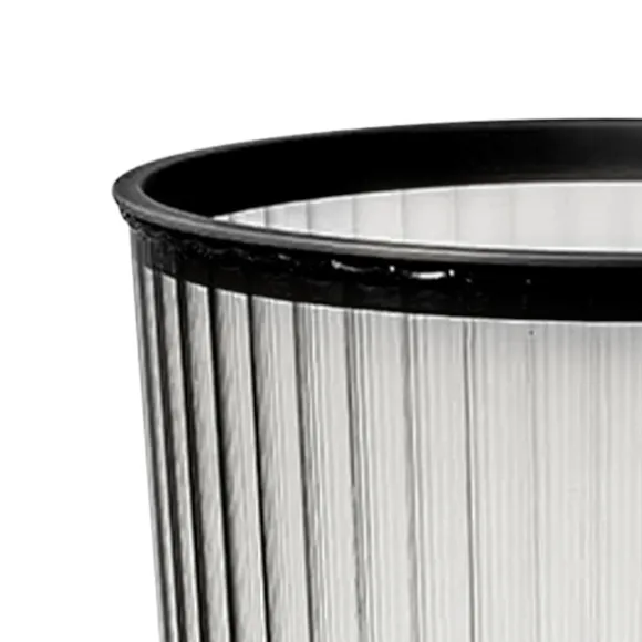 Svart Papperskorg för Hushållsbruk Stor Kapacitet Lättmonterat Lock Transparent Övre Ring