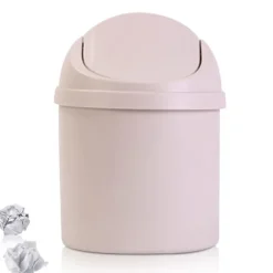 Svänglockshink, Mini-soptunna i plast med svänglock, Mini-papperskorg Badrumshinkar, Skrivbord Kompakt design Kosmetisk hink, Liten skrivbordsavfallssopkorg Cream | Fyndiq