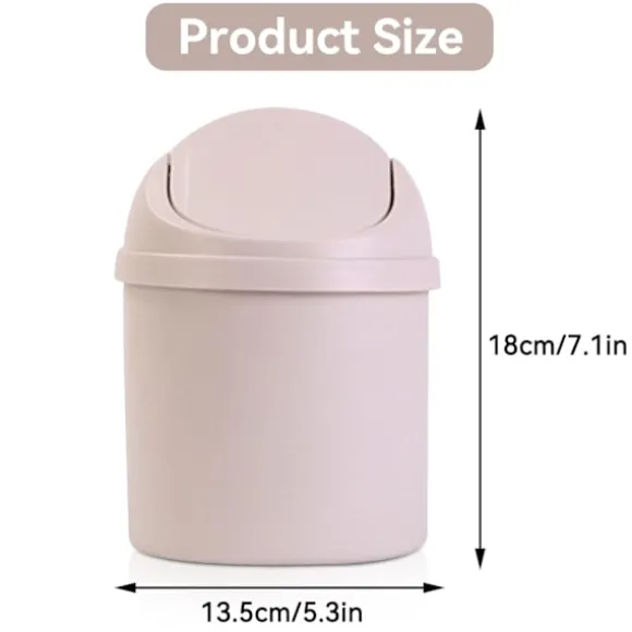 Svänglockshink, Mini-soptunna i plast med svänglock, Mini-papperskorg Badrumshinkar, Skrivbord Kompakt design Kosmetisk hink, Liten skrivbordsavfallssopkorg Cream | Fyndiq