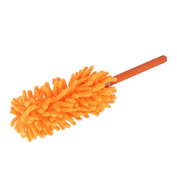 Teleskopisk dammvippa 72cm Avtagbar Tvättbar Chenille Dammtorkare Hemstädning Orange