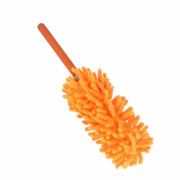 Teleskopisk dammvippa 72cm Avtagbar Tvättbar Chenille Dammtorkare Hemstädning Orange