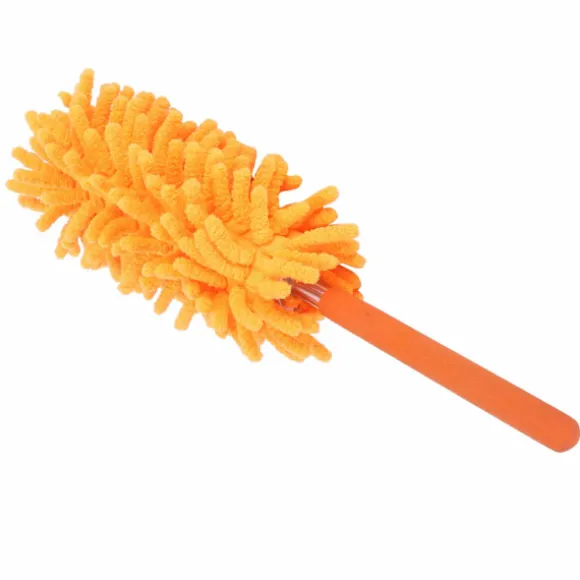 Teleskopisk dammvippa 72cm Avtagbar Tvättbar Chenille Dammtorkare Hemstädning Orange