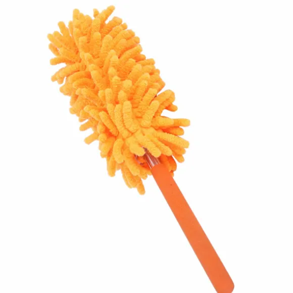 Teleskopisk dammvippa 72cm Avtagbar Tvättbar Chenille Dammtorkare Hemstädning Orange