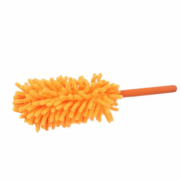 Teleskopisk dammvippa 72cm Avtagbar Tvättbar Chenille Dammtorkare Hemstädning Orange