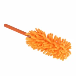 Teleskopisk dammvippa 72cm Avtagbar Tvättbar Chenille Dammtorkare Hemstädning Orange