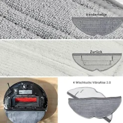 Tillbehörsset för Roborock S8 Pro Ultra Dammsugare, 1 Dubbelborstsystem Modell Huvudborstar