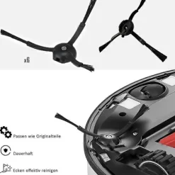 Tillbehörsset för Roborock S8 Pro Ultra Dammsugare, 1 Dubbelborstsystem Modell Huvudborstar