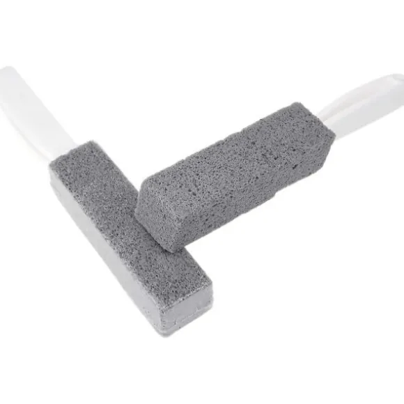 Toalett Badrum Rengöring Pimpsten Rostfritt Stål Fin Sandborste med Handtag (2-pack)_yux
