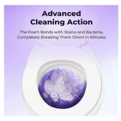 Toalettrengöring, Insta-Action Fizzclean-skum för skinande ren toalett, Eliminerar fläckar på 20 min, Skrubbfri rengöring, Kraftfull djuprengöring
