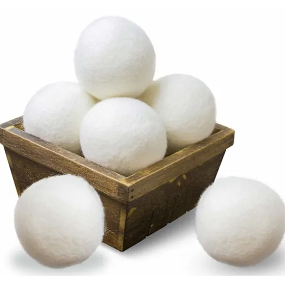 Torkbollar av ull 3 cm 6-pack Vit S
