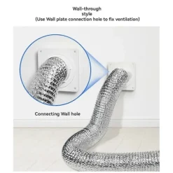 Torktumlare Ventilationsväggplatta med Slang (4 Tum 8 Fot), Twist Lock Torktumlare Ventilationsanslutningskit, 4 Tum Torktumlare Kanalanslutningsfläns | Fyndiq