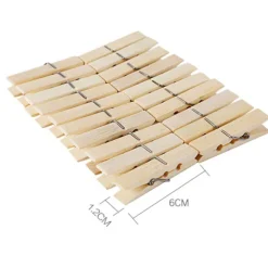Träklädnypor, stora, naturträ, 100-pack, 5,8 cm, rostfria, för klassrum och pyssel