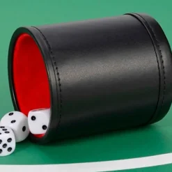 Tärningsbehållare Tärningsspel Del Tärningsskakare Behållare PU Läder Barverktyg
