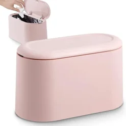 Tryckknapp Liten Rosa Papperskorg 0.5L