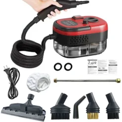 Tryckångrengörare 2500W Hög Temperatur, 1200ml Stor Tank (Röd)