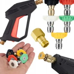 Tryckpistol Fortis 4000 PSI + 5 Quick Connect Munstycken – M22 | Adapter EasyLock | Kompatibel med Karcher HD, Lavor, Parkside