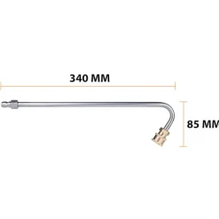 Trycktvättslans U-Typ 1/4 Tum 34Cm – Högtryck | Max 250 Bar | Kompatibel med Lavor, Parkside