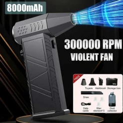 Turbo Jet Fläkt 300000RPM Kraftfull Luftfläkt Borstlös Motor Turbo Fläkt 8000mAh Souffleur Air Puiss