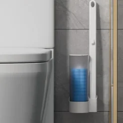 Tvätt gratis set Engångsplatsbesparande toalettrengöringsborste Hemstädmaterial C