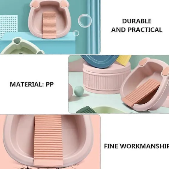 Tvättbräda Bassäng: Tvättbalja Tvättbassäng Hink för Hem Sovsal Handtvätt Kläder och Små Ömtåliga Artiklar Rosa Pink