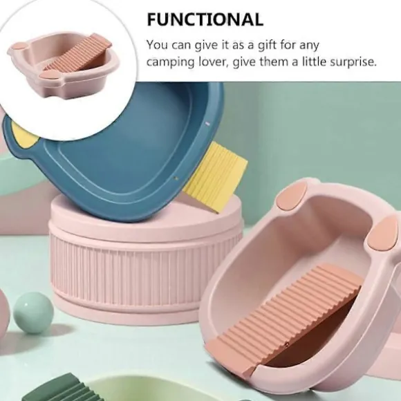 Tvättbräda Bassäng: Tvättbalja Tvättbassäng Hink för Hem Sovsal Handtvätt Kläder och Små Ömtåliga Artiklar Rosa Pink