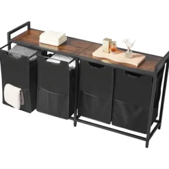 Tvättkorg - DUOKU - Modell XYL03 - 4 Fack - 600D Oxfordtyg - 66,14 lb Kapacitet