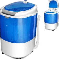 Tvättmaskin 170W COSTWAY - Enkel trommelcentrifug 2,5 KG Bärbar - Timerfunktion - Semi-automatisk - Lägenhet