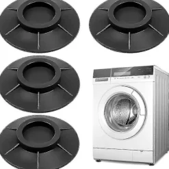Tvättmaskinsfötter Anti Vibrationskuddar Tvättmaskin Anti Vibrations Gummi Fötter Dämparkuddar För Tvättmaskin Torktumlare (10cm, Svart)