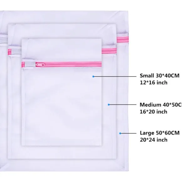 *Tvättpåsar i nättyg för tvätt - 5-pack (1XL+2L+2M) Återanvändning*