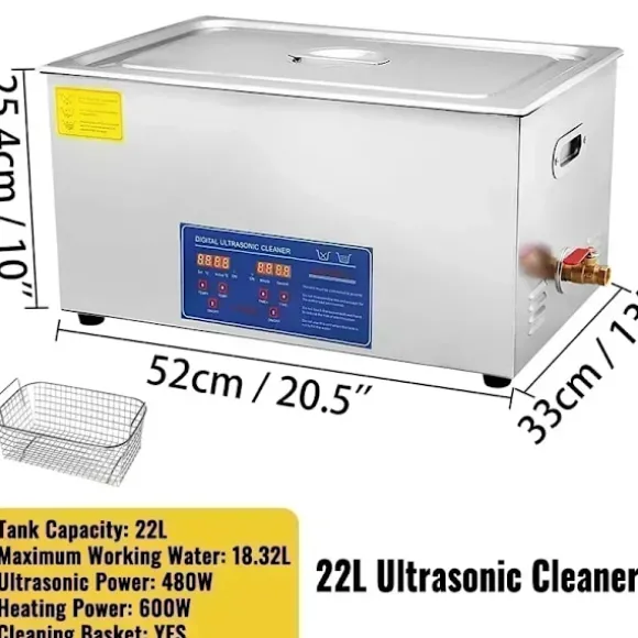 Ultraljudsrengörare, 10L kapacitet, 240W effekt,22L-480W