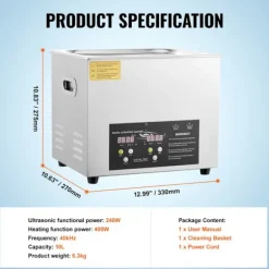 Ultraljudsrengörare-Duoku-10 L-Digital professionell laboratorierengörare med timer