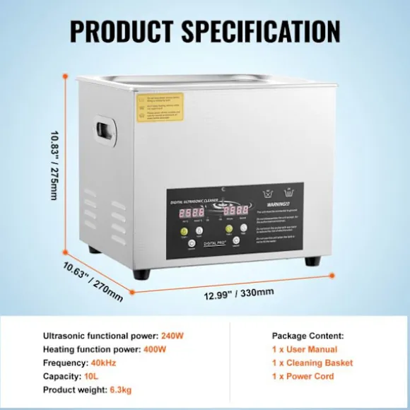 Ultraljudsrengörare-Duoku-10 L-Digital professionell laboratorierengörare med timer