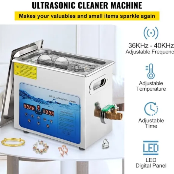 Ultraljudsrengörare-Duoku-6 L-Justerbar Frekvens 36 kHz-40 kHz-med Digital Timer och Uppvärmning