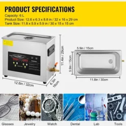 Ultraljudstvätt-Duoku-6 L-med Timer-Värme 400 W-Ultraljudseffekt 180 W