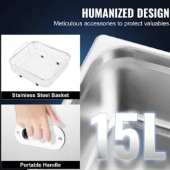 Ultrasonic Cleaner-Duoku-15 L-med Timer, Uppvärmning 600 W, Ultrasonic Effekt 360 W