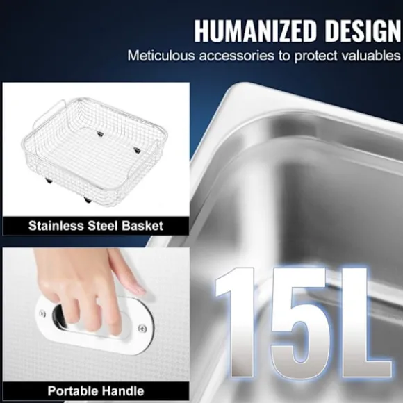 Ultrasonic Cleaner-Duoku-15 L-med Timer, Uppvärmning 600 W, Ultrasonic Effekt 360 W