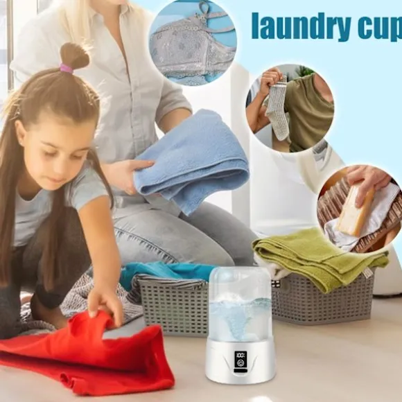 Underkläder, Liten Bärbar Tvättmaskin - Resetvättmaskin, Uppladdningsbara Rengöringsverktyg med Justerbara Lägen för Babykläder, Underkläder