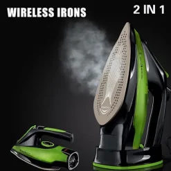 Uppladdningsbart Sladdlöst Strykjärn 2400 Watt Anti-Dropp Non-Stick Stryksula