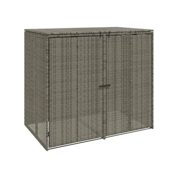 Utomhus soptunna - vidaXL - Grå - UV-beständig polyeten - 130x80x115 cm - Rattanh design
