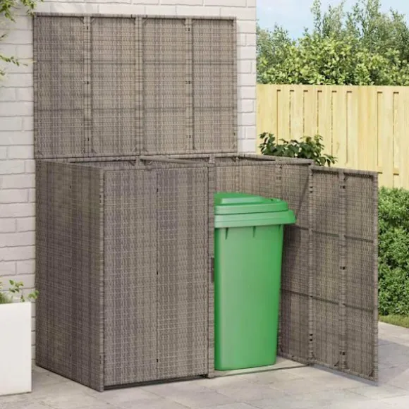 Utomhus soptunna - vidaXL - Grå - UV-beständig polyeten - 130x80x115 cm - Rattanh design