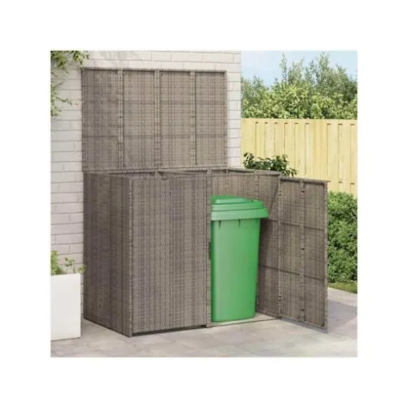 Utomhus soptunna - vidaXL - Grå - UV-beständig polyeten - 130x80x115 cm - Rattanh design