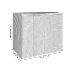 Utomhus soptunna - vidaXL - Grå - UV-beständig polyeten - 130x80x115 cm - Rattanh design
