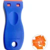 Verre Grattoir avec 10 raclettes de en plastique, pour enlever les étiquettes, a colle, la peintureAutocollants et décalcomanies 10*3,9cm 11st Bleu