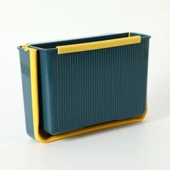 Väggmonterad hopfällbar soptunna för kök, blå gul blue yellow blue yellow