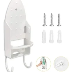 Väggmonterat Strykbräde med 2 PBT-krokar 13,3 x 29,4 cm
