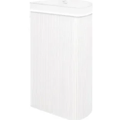 vidaXL Hörntvättkorg Bambu Vit 60 L Vit white