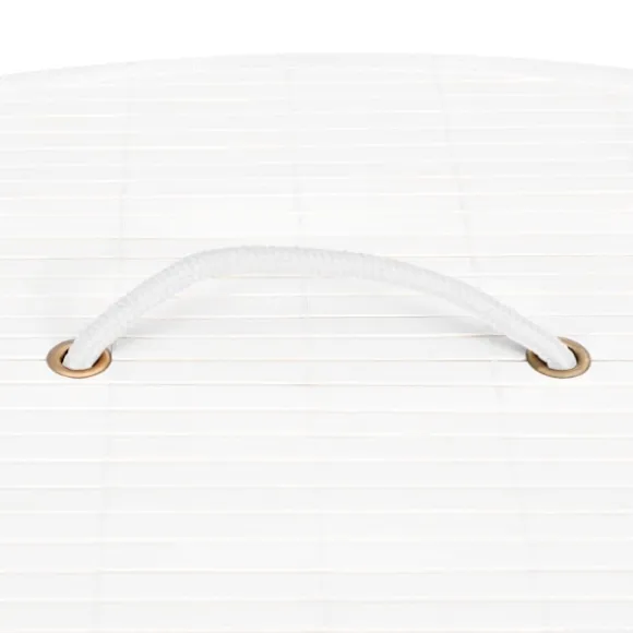 vidaXL Hörntvättkorg Bambu Vit 60 L Vit white